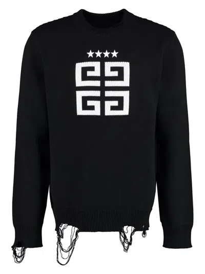 GIVENCHY MEN'S COTTON CREW-NECK SWEATER