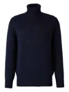Givenchy Ribbed Turtleneck Jumper Cuffs Hem In Blue