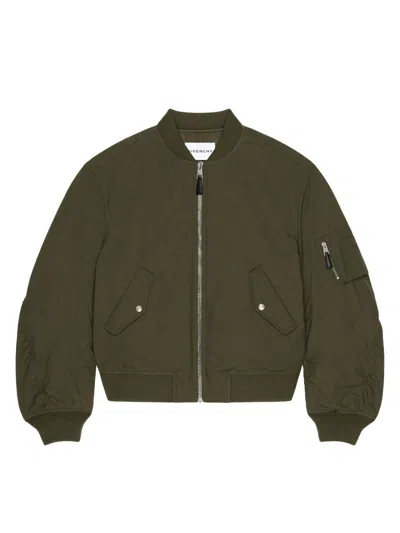 Givenchy Men's Couture Seam Bomber Jacket In Cotton With Stamp Print In Brown