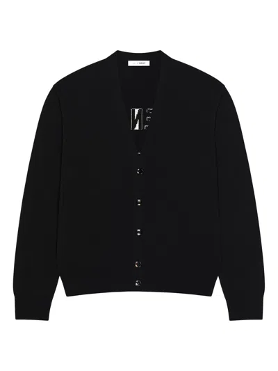 Givenchy Couture Seam Cardigan In Knit With  Paris In Black