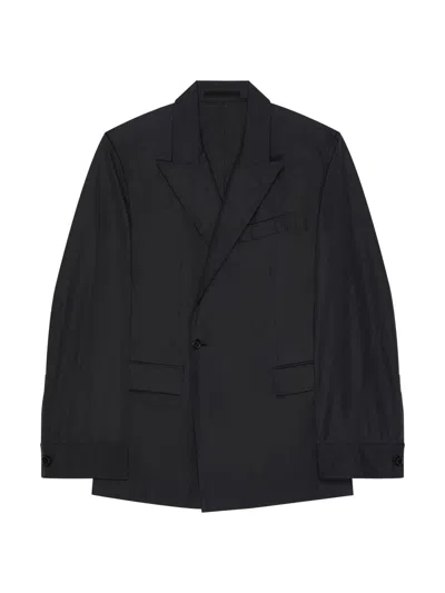 GIVENCHY MEN'S COUTURE SEAM DOUBLE-BREASTED REGULAR JACKET IN POPLIN