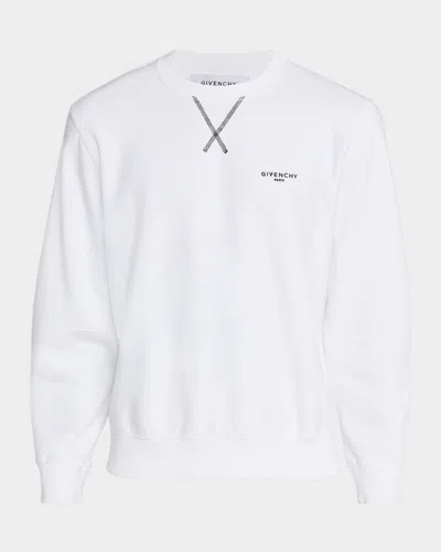GIVENCHY MEN'S COUTURE SEAM FLEECE LOGO SWEATSHIRT