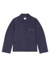 Givenchy Couture Seam Button-up Overshirt In Blue