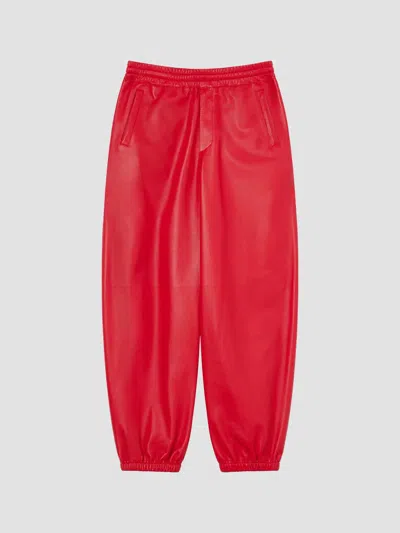 Givenchy Men's Couture Seam Jogger Pants In Nappa Leather In Red