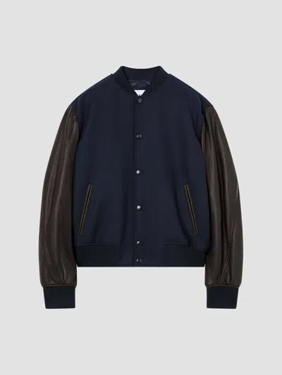 Givenchy Men's Couture Seam Mix Material Blouson Jacket In Animal Print