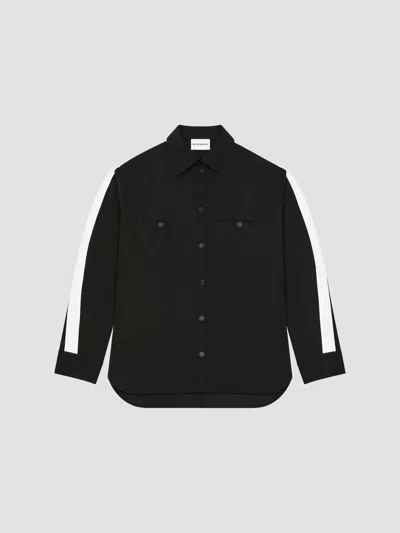 Givenchy Couture Seam Overshirt In Cotton With Grosgrain-detail In Black