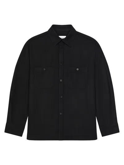 Givenchy Couture Seam Overshirt In Flannel In Black