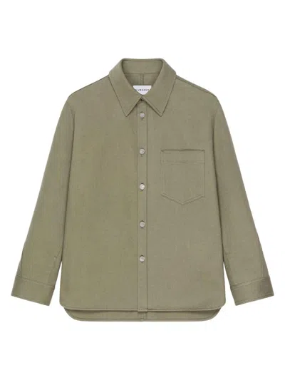 Givenchy Couture Seam Overshirt In Overdyed Denim In Green