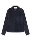 Givenchy Blue Jacket With Classic Collar And Front Pockets Insuede Man In Blue