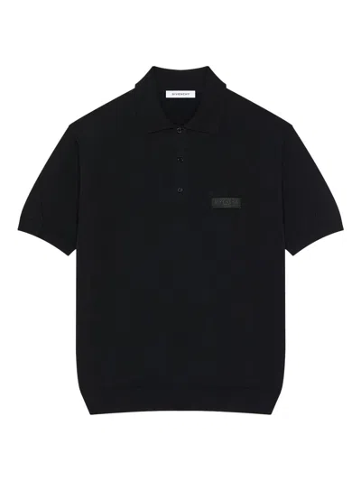 Givenchy Couture Seam Polo In Cotton With Gros Grain Detail In Black