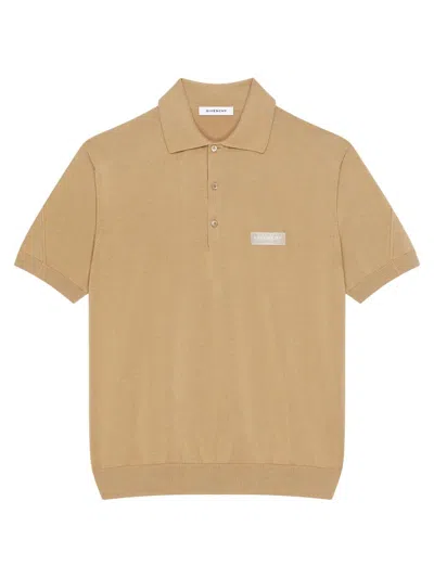 Givenchy Men's Couture Seam Polo Shirt In Cotton With Gros Grain Detail In Neutral