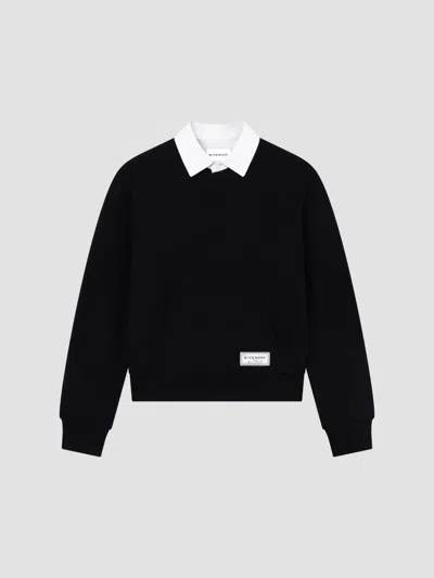 Givenchy Sweatshirt Polo Couture Seam En Molleton In Black