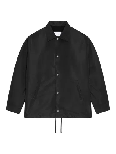 GIVENCHY MEN'S COUTURE SEAM POLYFAILLE JACKET WITH PARIS PATCH