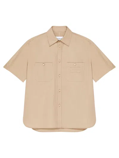 Givenchy Couture Seam Cotton Shirt With Paris Patch Clothing In Brown