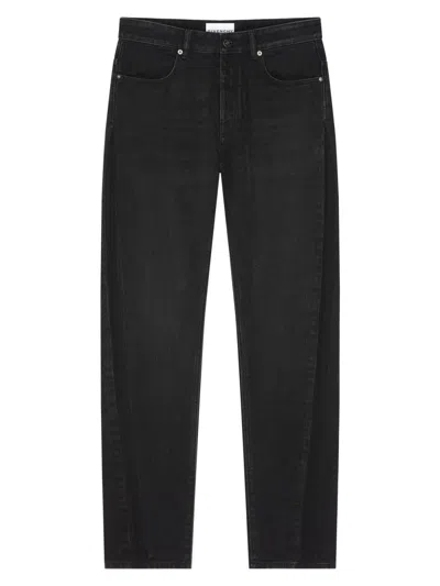 Givenchy Couture Seam Straight Fit Shadow Washed Jeans In Black