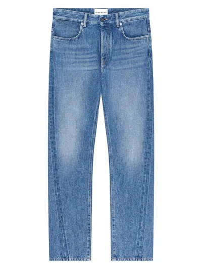Givenchy Couture Seam Straight Fit Shadow Washed Jeans Clothing In Blue