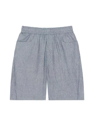 Givenchy Men's Couture Seam Striped Bermuda Shorts In Cotton In Gray