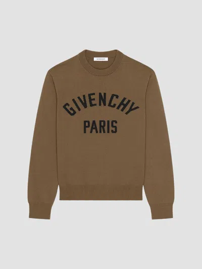 Givenchy Ribbed Crew Neck Sweater In Brown