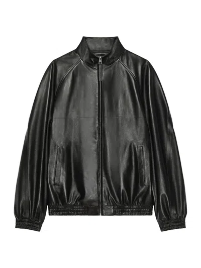 Givenchy Couture Seam Track Top In Nappa Leather In Black
