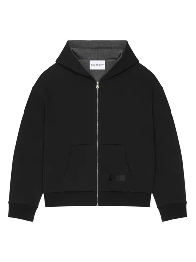 Givenchy Men's Couture Seam Zipped Hoodie In Scuba In Black