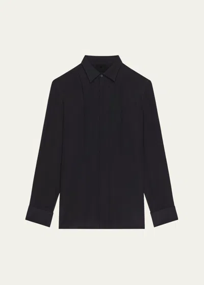Givenchy Men's Crepe Plastron Tuxedo Shirt In Black