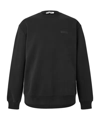 Givenchy Men Black Crewneck Sweatshirt With Logo Patch On The Front In Cotton Man