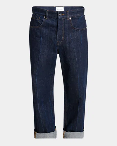 Givenchy Men's Cuffed Wide-leg Jeans