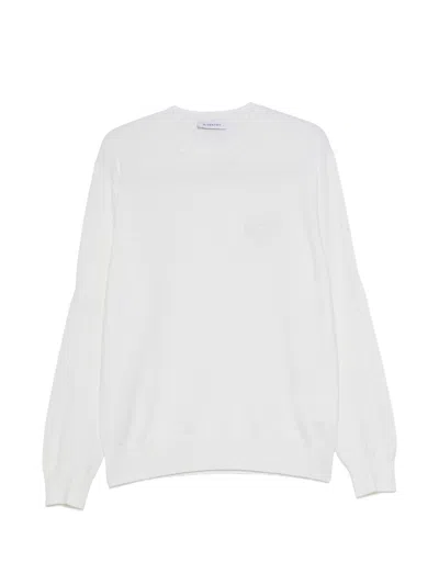 Givenchy Men's Cuffs Button Tab Sweater In White