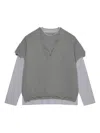 GIVENCHY MEN'S CUT & LAYER SWEATER IN WOOL AND COTTON