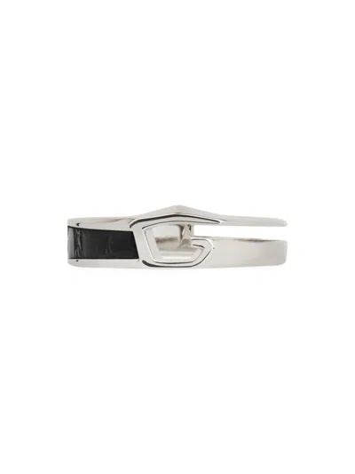 GIVENCHY MEN'S CUT RING IN METAL AND LEATHER