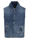 Givenchy Denim Vest In Blue