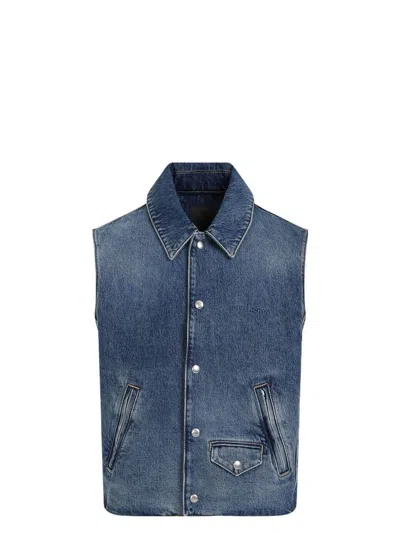 GIVENCHY MEN'S DENIM SLEEVELESS JACKET