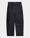 Givenchy Men's Denim Wide-leg Cargo Pants In Black