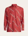 Givenchy Shadow Printed Shirt In Silk In Red