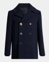 Givenchy Men Double-breasted Coat In Blue