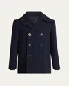 Givenchy Men Double-breasted Coat In Blue