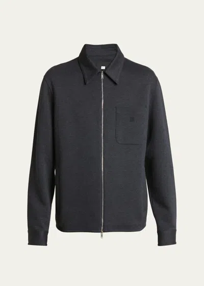 Givenchy Men's Double Jersey Zip Overshirt In Graphite