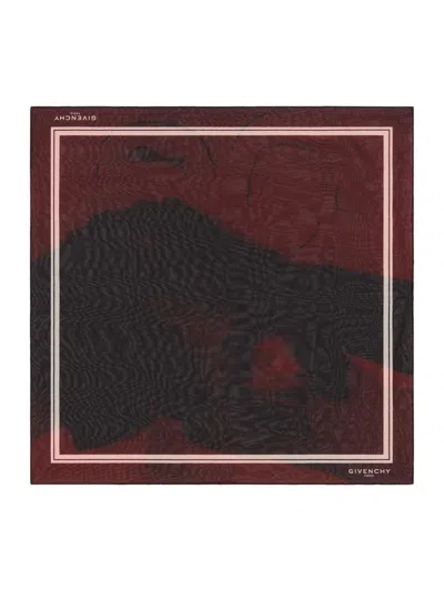 Givenchy Men's Double Layered Square Scarf In Silk Georgette With Surreslist Print In Multi