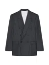 Givenchy Double-breasted Jacket In Flannel In Gray
