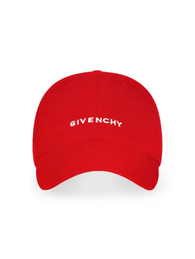 Givenchy Red Embroidered Cap In 600-red