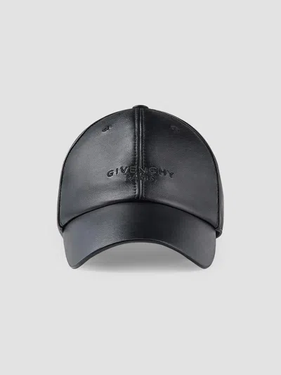 Givenchy Men's Embroidered Cap In Nappa Leather In Black