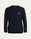 Givenchy Men's Embroidered Chest Logo Sweater In Dark Blue