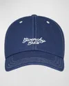 Givenchy Men's Embroidered Logo Denim Baseball Cap In Purple/blue
