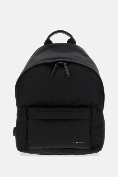 Givenchy Black Backpack With Adjustable Shoulder Straps And Logo On Front In Tech Fabric Man