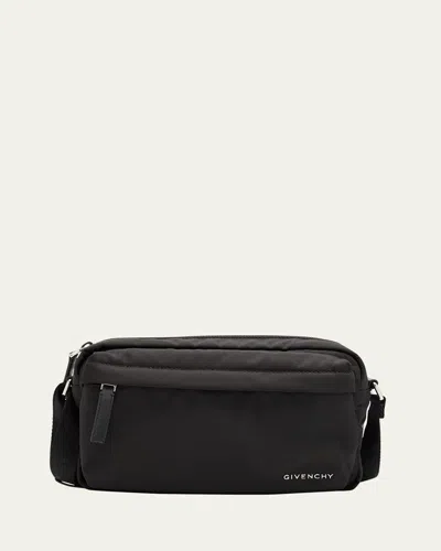 Givenchy Men's Essential U Nylon Crossbody Bag In Purple