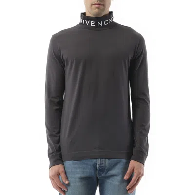 Givenchy Men's Faded Logo Dyed Long Sleeve T-shirt In Black/grey