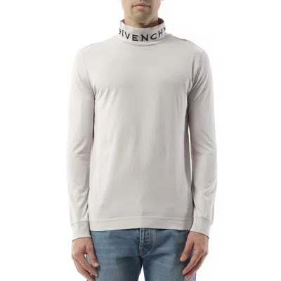 Givenchy Men's Faded Logo Dyed Long Sleeve T-shirt In Cloud Grey