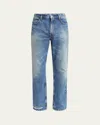 Givenchy Men's Faded Straight-leg Jeans In Ocean Blue