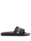 Givenchy Logo Detail Rubber Slides In Black