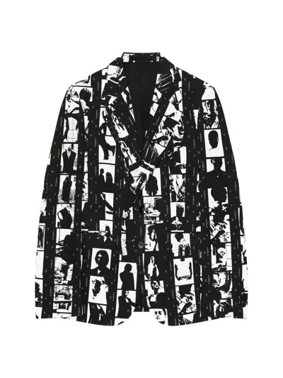 Givenchy Fitted Jacket In Cotton With Photographic Negative In Black